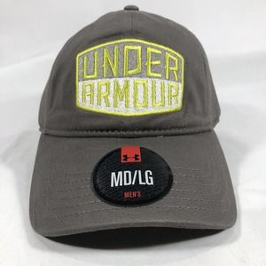 Under Armour Hat Cap Fitted M/L or L/XL Gray Patch Curved Bill Athletic NWOT New